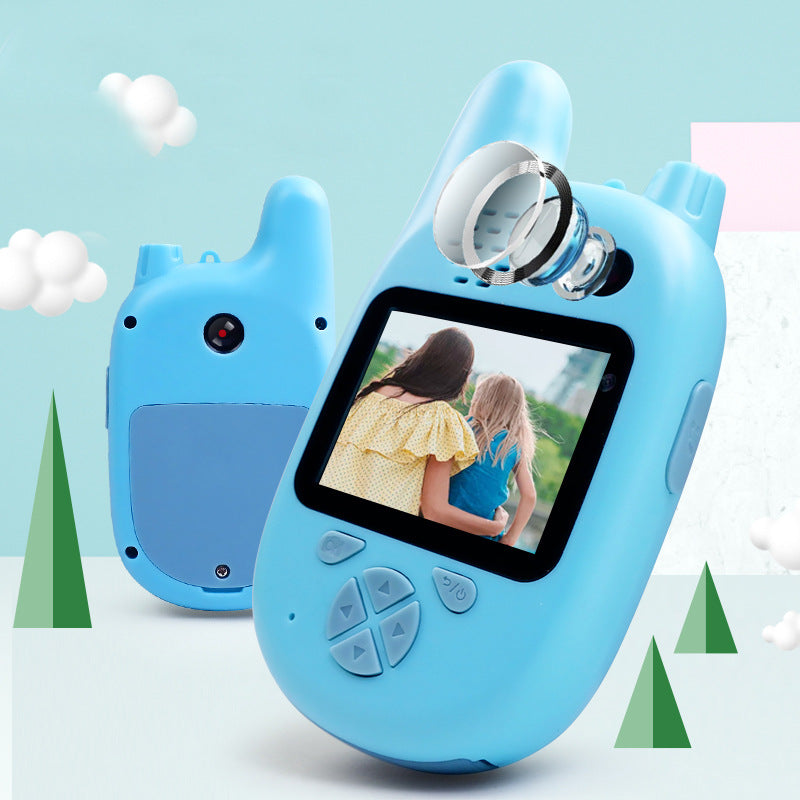 Walkie-Talkie con cámara para niños, minicámaras HD de dibujos animados