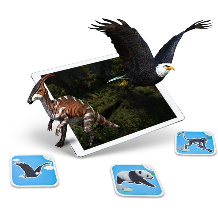 Juego de 68 tarjetas mágicas 4D de zoológico de lujo, juego educativo de animales AR, 13 idiomas intercambiables, el mejor regalo para niños.