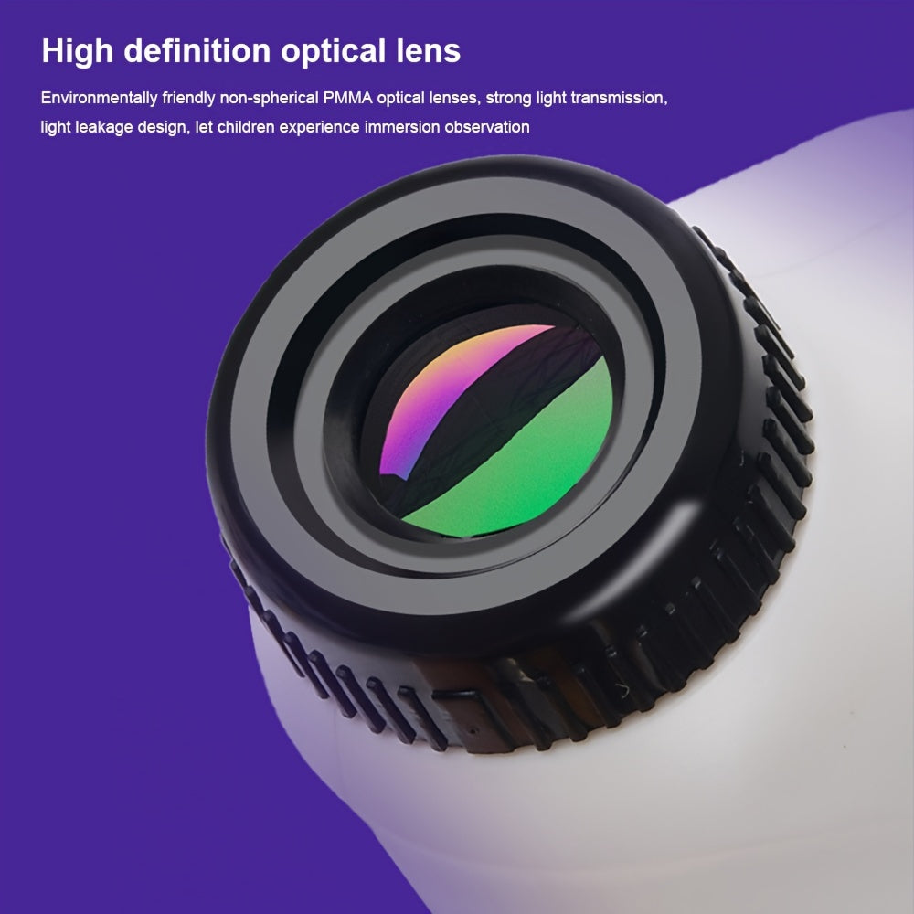 Microscopio de bolsillo para niños, minimicroscopio portátil de juguete, microscopio infantil con luz LED 60X-120X, regalo para Halloween, Navidad y Acción de Gracias.