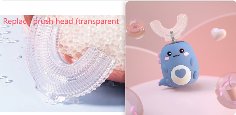 Cepillo de dientes eléctrico para niños, de silicona de grado alimenticio, oral, 360 grados, automático, carga USB, inteligente, en forma de U.
