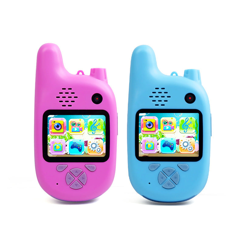 Walkie-Talkie con cámara para niños, minicámaras HD de dibujos animados