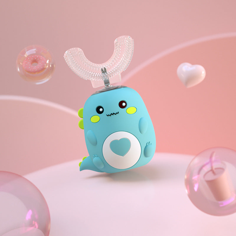 Cepillo de dientes eléctrico para niños, de silicona de grado alimenticio, oral, 360 grados, automático, carga USB, inteligente, en forma de U.