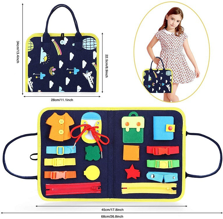 Nuevo libro de actividades para niños, tablero de actividades para vestirse y abotonarse, aprendizaje para bebés, educación temprana, preescolar, juguete de aprendizaje sensorial.