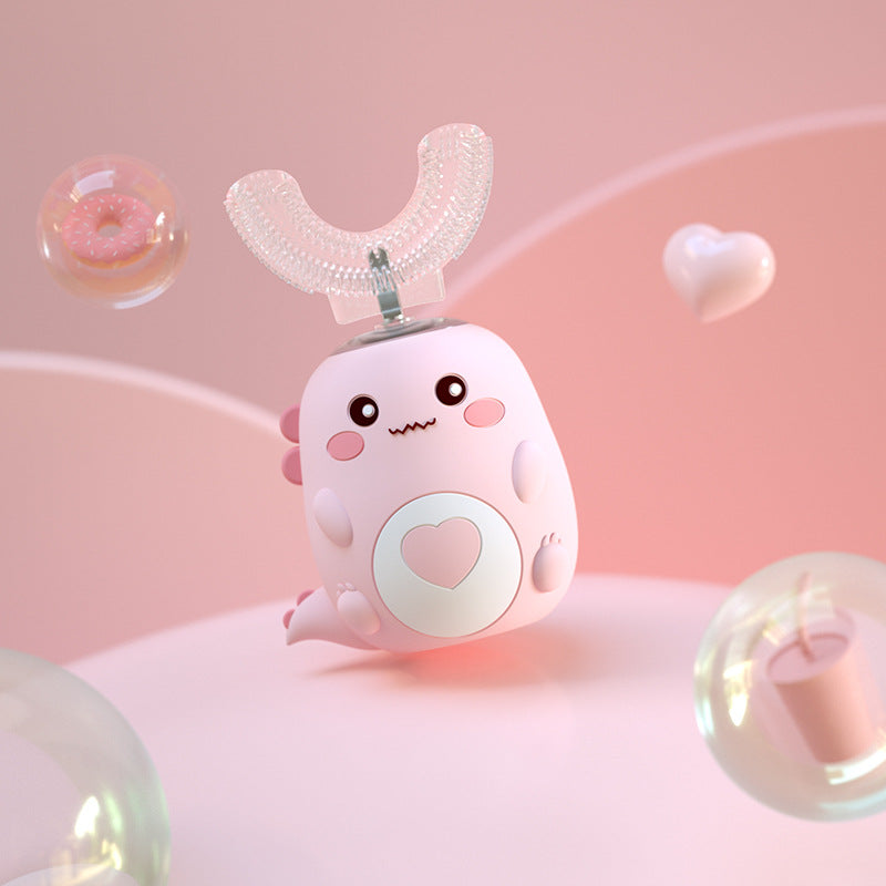 Cepillo de dientes eléctrico para niños, de silicona de grado alimenticio, oral, 360 grados, automático, carga USB, inteligente, en forma de U.