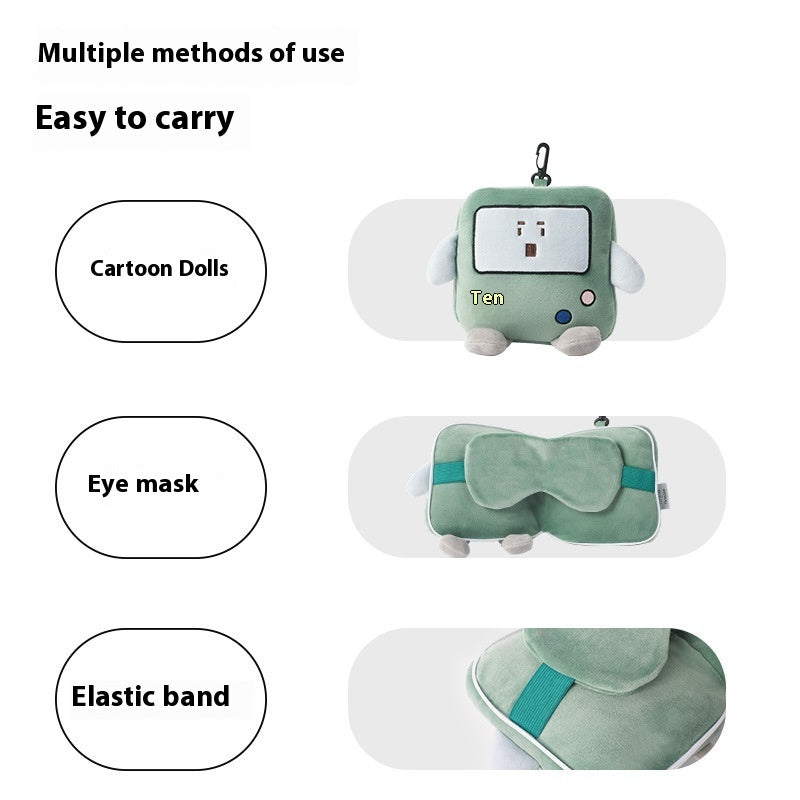 Almohada en forma de U para guardar máscara de ojos, para viajes, portátil, para colgar en el equipaje