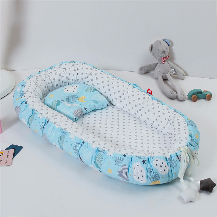 Almohada de viaje para bebé cuna, plegable, extraíble y lavable